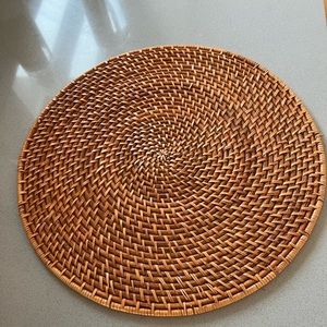 Crate and barrel artesia round woven place mat set of 8